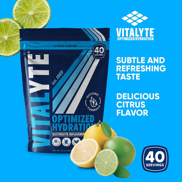 Vitalyte Electrolyte Powder Drink Mix, Isotonic Electrolyte Hydration Mix, Gluten Free Post Workout Powder Mix, Pack of 1, 35 oz., Cranberry Frost Flavor