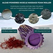 Oceanfoam Ripple Travel Foam Roller (11" x 3.35") Firm Mini Foam Roller for Physical Therapy, Deep Tissue Massage, Back Pain - High Density, Ergonomic Wave Textured - Yoga, Exercise (Black Marbled)