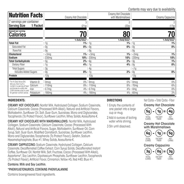 Wonderslim Protein Hot Chocolate with Marshmallows, Hot Cocoa, Low Sugar, Low Carb, Keto Friendly & Gluten Free (7ct)