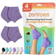 ZenToes Moisturizing Socks for Cracked Heel Treatment - Vitamin E, Olive Oil and Jojoba Oil Infused Heel Socks to Soften and Hydrate (Fuzzy Blue, Regular)
