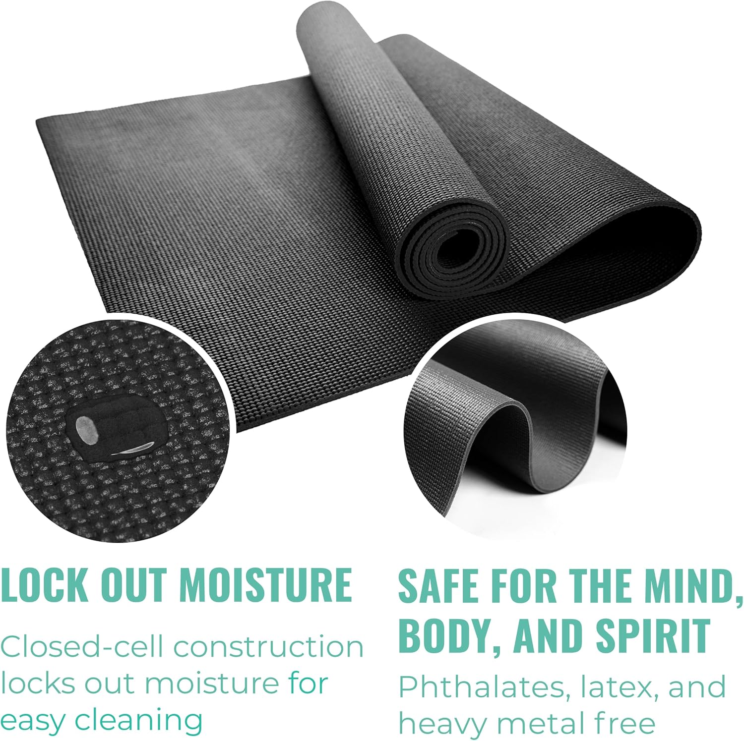 12-Pack Classic Yoga Mat With Carrying Strap, 68" x 24" Non Slip Exercise Mat, 4mm Thick Gym Mat, Bulk Non Toxic Yoga Mats for Home Workout, Schools, Classroom, and Studios