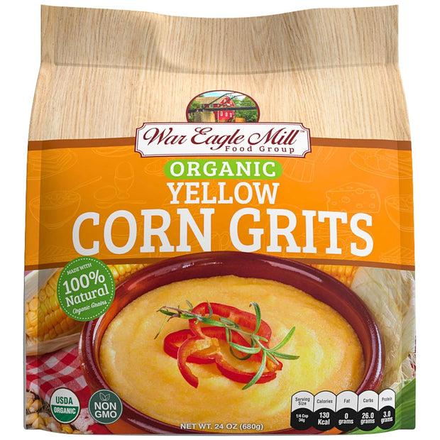 War Eagle Mill Organic Yellow Corn Grits, 24 oz Bag (2 Pack)