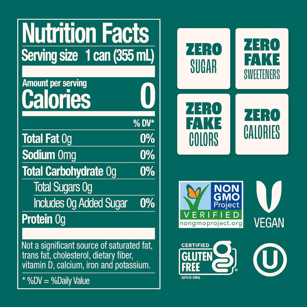 Zevia Zero Sugar Soda, Rainbow Variety Pack, 12 oz Cans (24-Pack) – Naturally Sweetened, Non-GMO Project Verified, Gluten-Free, Vegan
