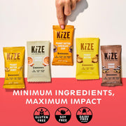 KiZE Energy Bars - Best Sellers Variety Pack - Gluten Free, Dairy Free Options, Non-GMO, and High Protein Meal Replacement Energy Bars, Clean and Simple Food Ingredients - 7-10g High Protein Snacks, (10 Count)