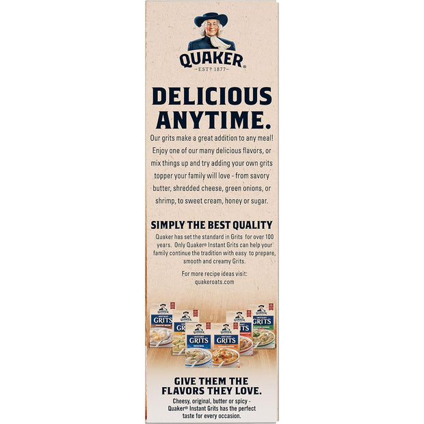 Quaker Instant Grits, Cheese Lovers Variety Pack, 0.98oz Packets (10 Pack)