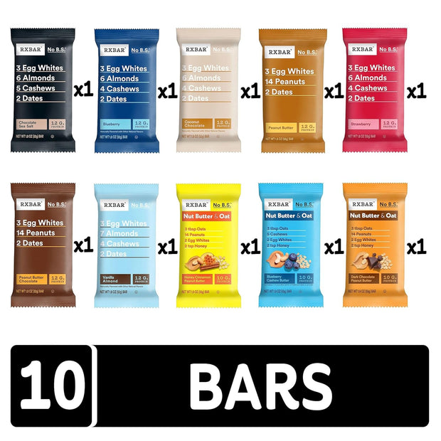 RXBAR Protein Bars, Snack Bars, Variety Pack (10 Count)