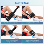 ZELUS 1 Pair Adjustable Ankle Weights, 2 4 6 8 10 lb Modularized Leg Weight Straps for Women Men, Weighted Ankle Weight Set with Removable Sandbags, 1-5 lb per Ankle Strap for Gym Yoga Jogging Walking