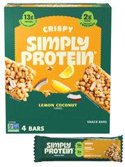 Simply Protein - Crispy Vegan Protein Bars Variety Pack, 3 Flavors - Plant Based, Protein Snacks - 13g Protein, 2g Sugar, 7g Fiber - Gluten Free, Non GMO, Kosher - 12 Bars