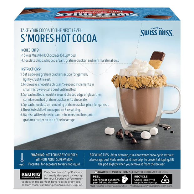 Swiss Miss Milk Chocolate Hot Cocoa, Single-Serve Keurig K-Cup Pods, Hot Chocolate, 44 Count