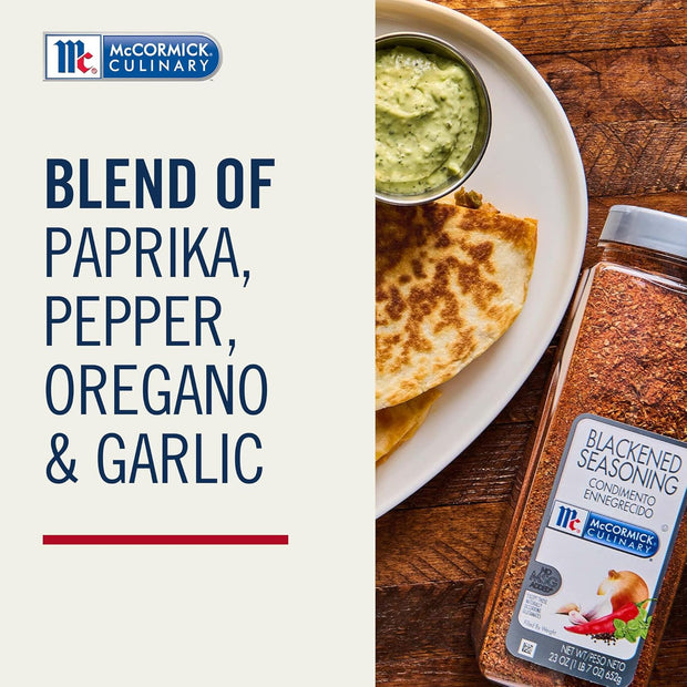 McCormick Culinary Seasoning, Blackened, Non GMO, No MSG added, For Quality Blackened Flavor in Culinary & Professional Kitchens, 23 oz