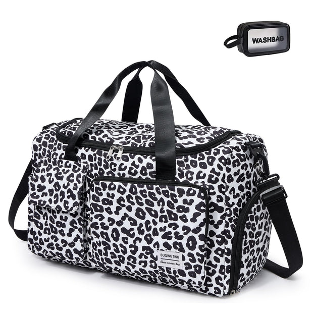 Small Gym Bag for Women, Travel Duffle Bag Carry On Weekender Bag with Shoe Compartment