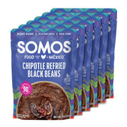 SOMOS Pinto & Black Beans - Gluten Free, Non-GMO, Vegan Ready-to-Eat Microwavable Meals - Delicious, Healthy & Plant Based Convenience - Perfect for Quick, Healthy Dining |10oz Pouch (Pack of 6)