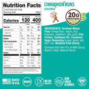 Lenny & Larry's FITZELS Protein Pretzels (Cinnamon Buns) 8 Individual Bags 3 oz Each – High Protein Snacks with 20g of Plant Based Protein – Healthy Vegan Pretzels – Delicious Salty Taste