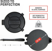 Uno Casa Cast Iron Tortilla Press 8 Inch - Tortilla Maker Press, Pre-Seasoned Roti Maker with 100 Pcs Parchment Paper - Heavy Duty Quesadilla Maker for Homemade Flatbreads, Rotis, Empanadas