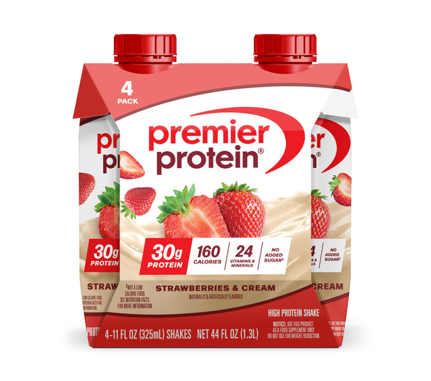 Premier Protein Shake, Cinnamon Roll, 30g Protein, No Added Sugar, 24 Vitamins & Minerals to Support Immune Health, 11 fl oz, 4 Pack (Packaging May Vary)