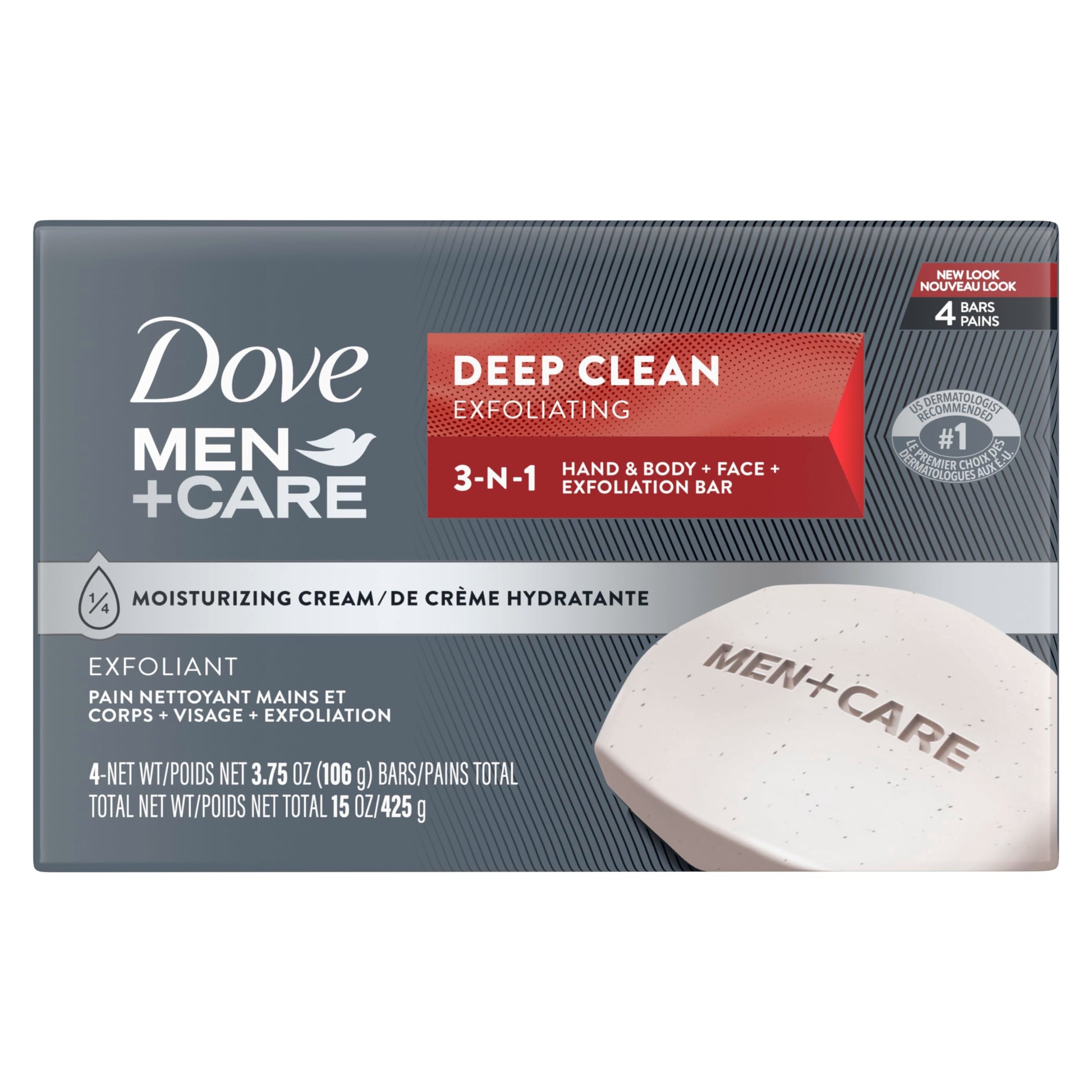 Dove Men+Care Men's Bar Soap Deep Clean 8 Bars More Moisturizing Than Bar Soap Effectively Washes Away Bacteria, Nourishes Your Skin 3.75 oz