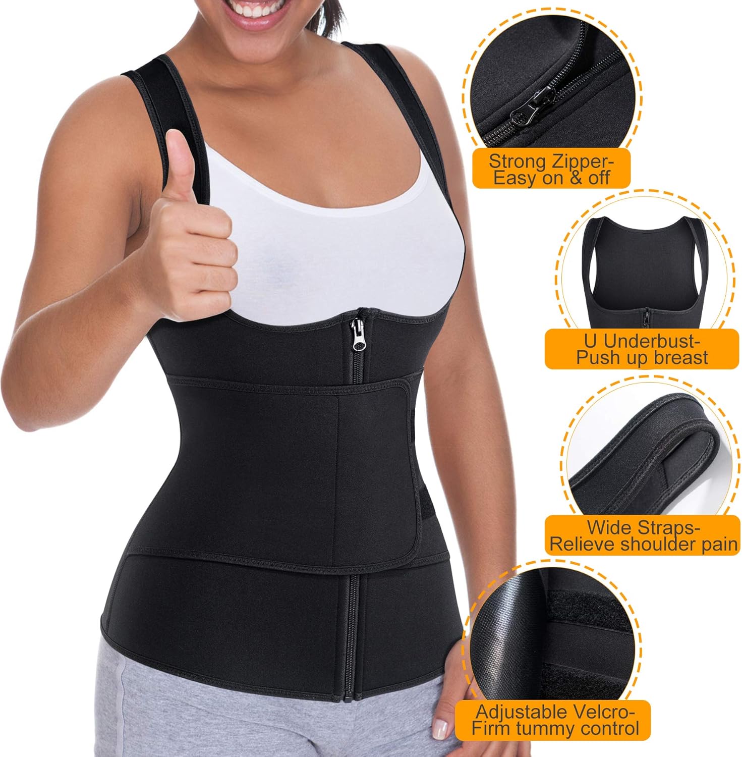 GAODI Womens' Waist Trainer Neoprene Sauna Suit Body Shaper