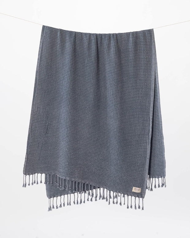 Teema Large Turkish Beach Towel - 100% Turkish Cotton - Sand Free - Fast Drying - Versatile and Multi-Use - The Waffle Weave (Ice)