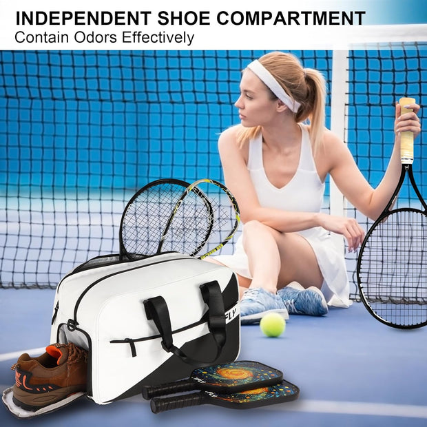 TFLY Gym Bag for Men and Women, Water-Resistant Duffel Bag with Dry-Wet Separation & Shoe Compartment, Workout Bag for Travel, Sports