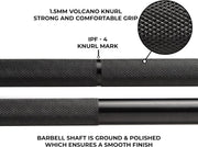 Professional Powerlifting Deadlift Barbell, 92in 27MM Olympic Barbell for Powerlifting, Deadlift Bar for 45lb 1500 lbs Weight Capacity 190K PSI, Enhanced Flex Weight Bar Fit 2" Weights