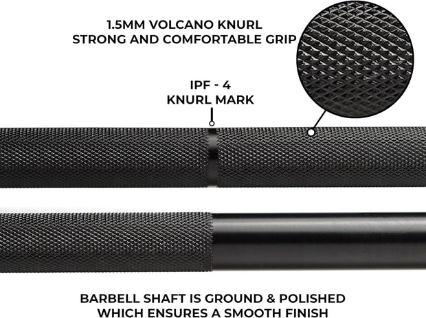 Professional Powerlifting Deadlift Barbell, 92in 27MM Olympic Barbell for Powerlifting, Deadlift Bar for 45lb 1500 lbs Weight Capacity 190K PSI, Enhanced Flex Weight Bar Fit 2" Weights