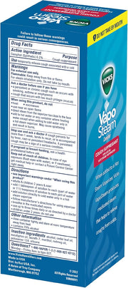 Vicks VapoSteam Medicated Liquid with Camphor, a Cough Suppressant, Helps Relieve Coughing, for Use in Vicks Vaporizers and Humidifiers, 8 Oz
