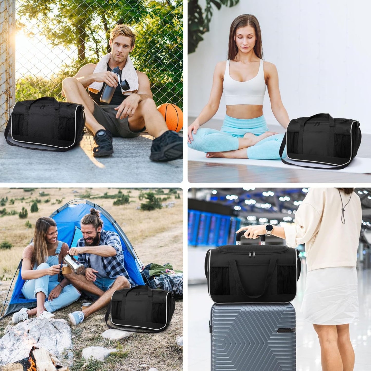 BuyAgain Duffle Bag, 17" Small Travel Carry On Sport Duffel Gym Bag.