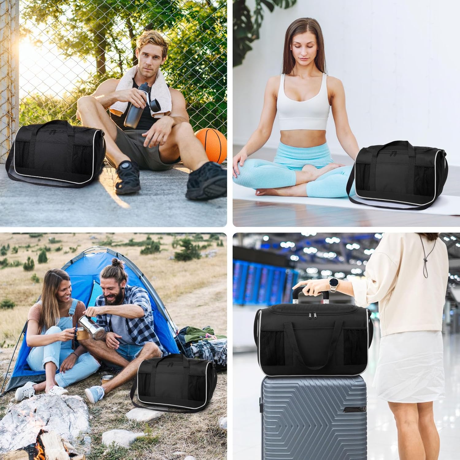 BuyAgain Duffle Bag, 17" Small Travel Carry On Sport Duffel Gym Bag.