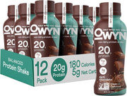 OWYN Only What You Need Plant Based Protein Shake, Dark Chocolate, 20g Vegan Protein from Organic Pumpkin seed, Flax, Pea Blend, Omega-3, Prebiotic supplements, Gluten and Soy-Free, (12 Pack)