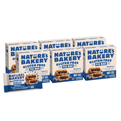 Nature’s Bakery Gluten Free Fig Bars, Blueberry, Real Fruit, Vegan, Non-GMO, Snack bar, 6 boxes with 6 twin packs (36 twin packs)