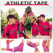 TrelaCo 1 Pcs Wrist Tape Baseball Cross Athletic 2in x 23ft Cotton Cross Wrist Tape Serrated Edges for Fingers Ankles Injury Wrap, Football Baseball Hockey Soccer (White)