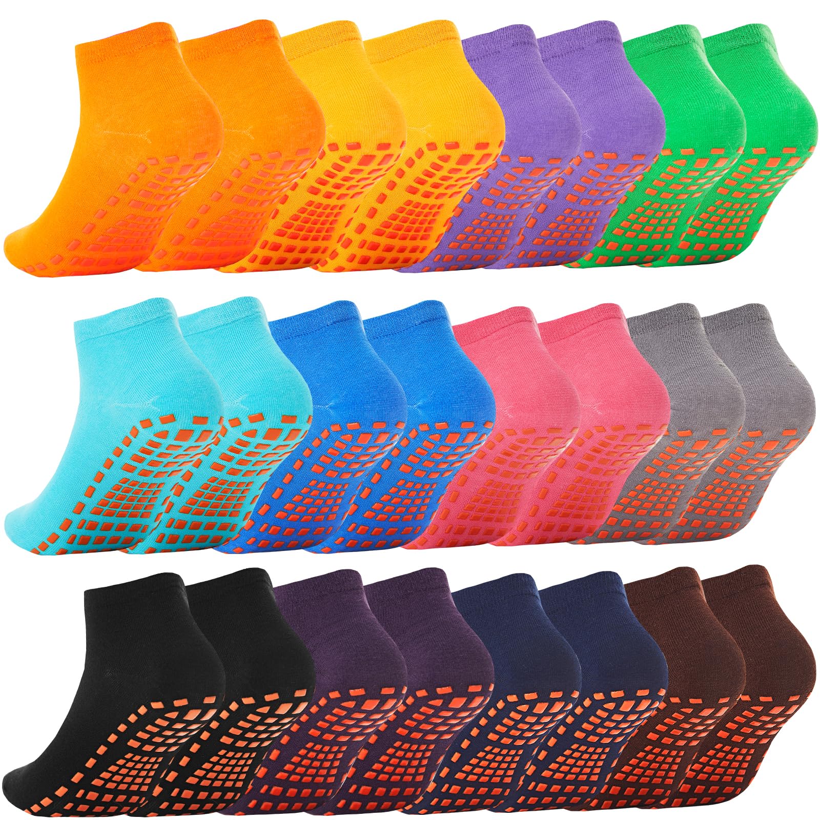 Pilates Grip Socks for Women Men Cute Non Slip Grippy Socks Woman for Yoga Barre Trampoline Hospital