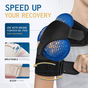 Shoulder Brace - Support & Injury Prevention Brace- Joint Pain Releaser- Shoulder Compression Wrap Strap - Adjustable Injury Accessories for Shoulders - Premium Quality Strap by FIGHTECH (Pink, L-XL)