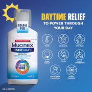 Mucinex Maximum Strength Fast-Max Cold & Flu and Nightshift, All-in-One Multi Symptom Relief Liquid, 6 Fl Oz - 2 Count (Pack of 1)