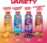 SueroX Zero Sugar Electrolyte Drink for Hydration and Recovery, Unique Blend of Electrolytes & 8 Ions, Zero Calorie Sports Drink, 21.3 Fl Oz, Variety Pack, 12 Count