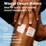 Wound Closure Strips(0.6"x 3.1" - 4 Pcs), Butterfly Bandages for Wound Care, Steri Emergency Laceration Closures Without Stitches for Outdoors Use.