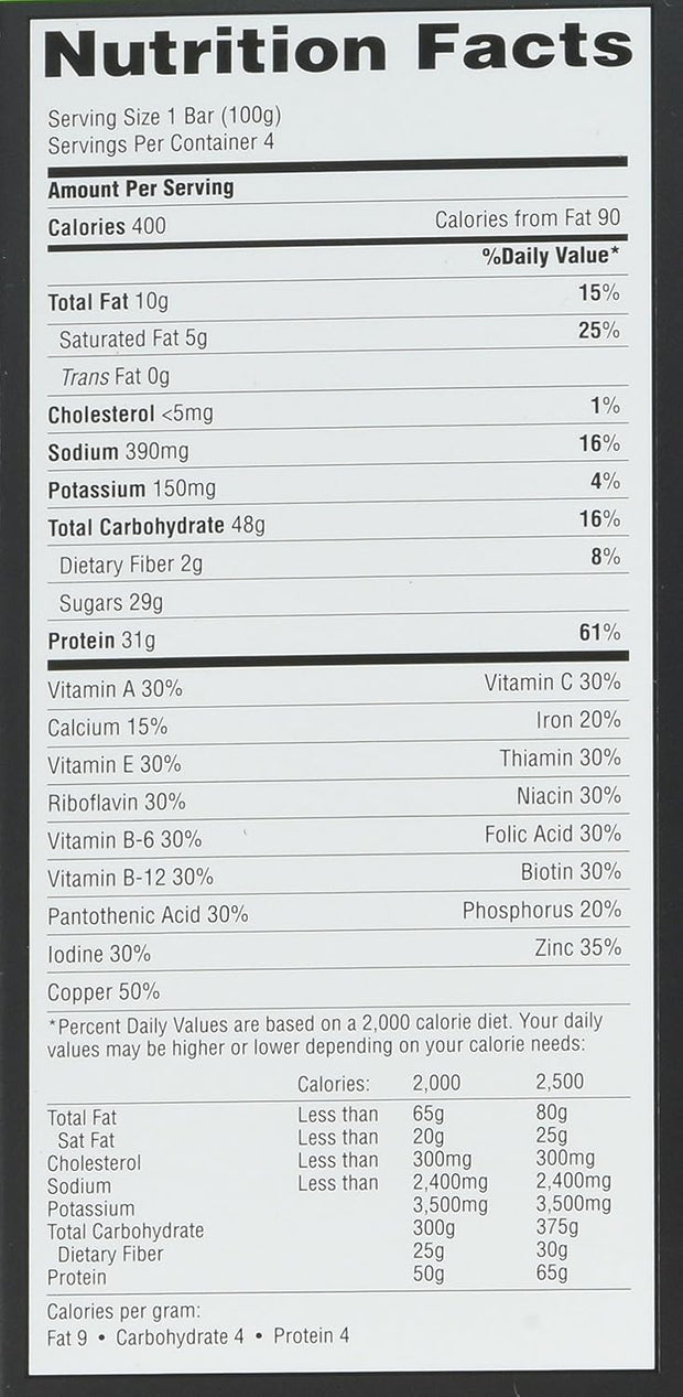 MET-Rx Big 100 Protein Bar, Meal Replacement, 30G Protein, Gluten Free, Crispy Apple Pie, 3.52 oz. ea, 8 Count (Packaging May Vary)