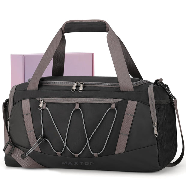 MAXTOP Gym Bag for Women Men Travel Duffle Bag Large Capacity Carry On Weekender Overnight Bag With Shoe Compartment Gym Tote Dry Wet Separation Duffel Bag for Travel