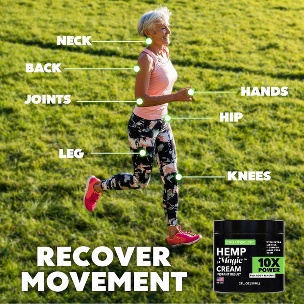 Super Natural Goods Hemp Cream Maximum Strength (8oz) Hemp Oil & Arnica, Soothes Discomfort on Joint Muscle Shoulder Hip Neck Knee & Back Support. All Soothing Cream. Instant Menthol Rub