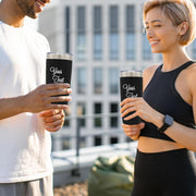 My Personal Memories Customized Personalized Stainless Steel Travel Tumbler with Lid - Engraved Double-Wall Vacuum Insulated for Him, Her Your Custom Text (20 oz, Black)