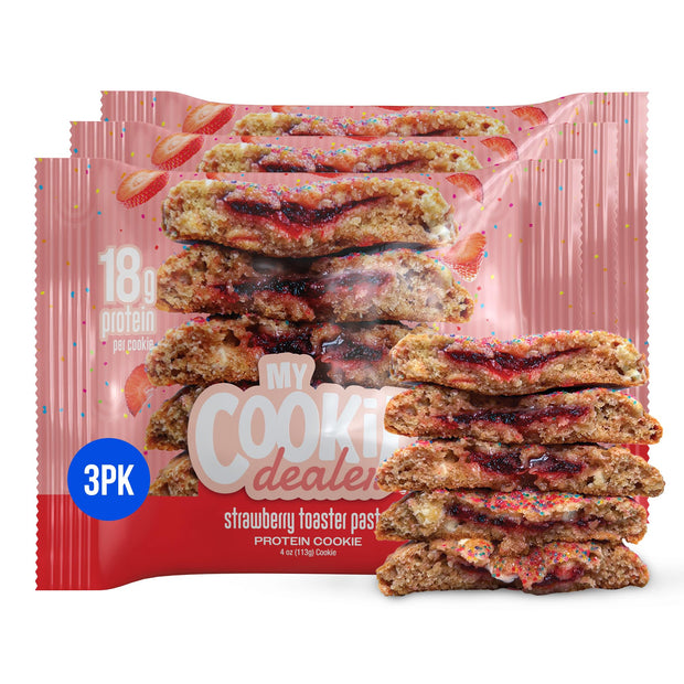 My Cookie Dealer Protein Cookies, Variety Pack (5-Pack, 2.2oz Each) - 15-17g of Protein per Cookie - Individually Wrapped Travel Snacks