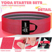 Non-Slip Hip Resistance Bands for Working Out - Fabric Elastic Exercise Bands Strength Training, Physical Therapy, Pilates & Yoga - Booty Workout Bands for Women/Men Legs & Thigh Glutes