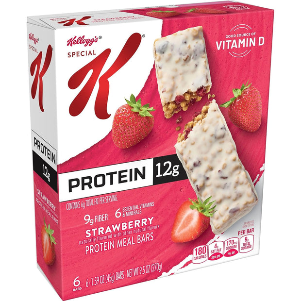 Kellogg's Special K Protein Meal Bars, 12g Protein, Meal Replacement, Strawberry (3 Boxes)