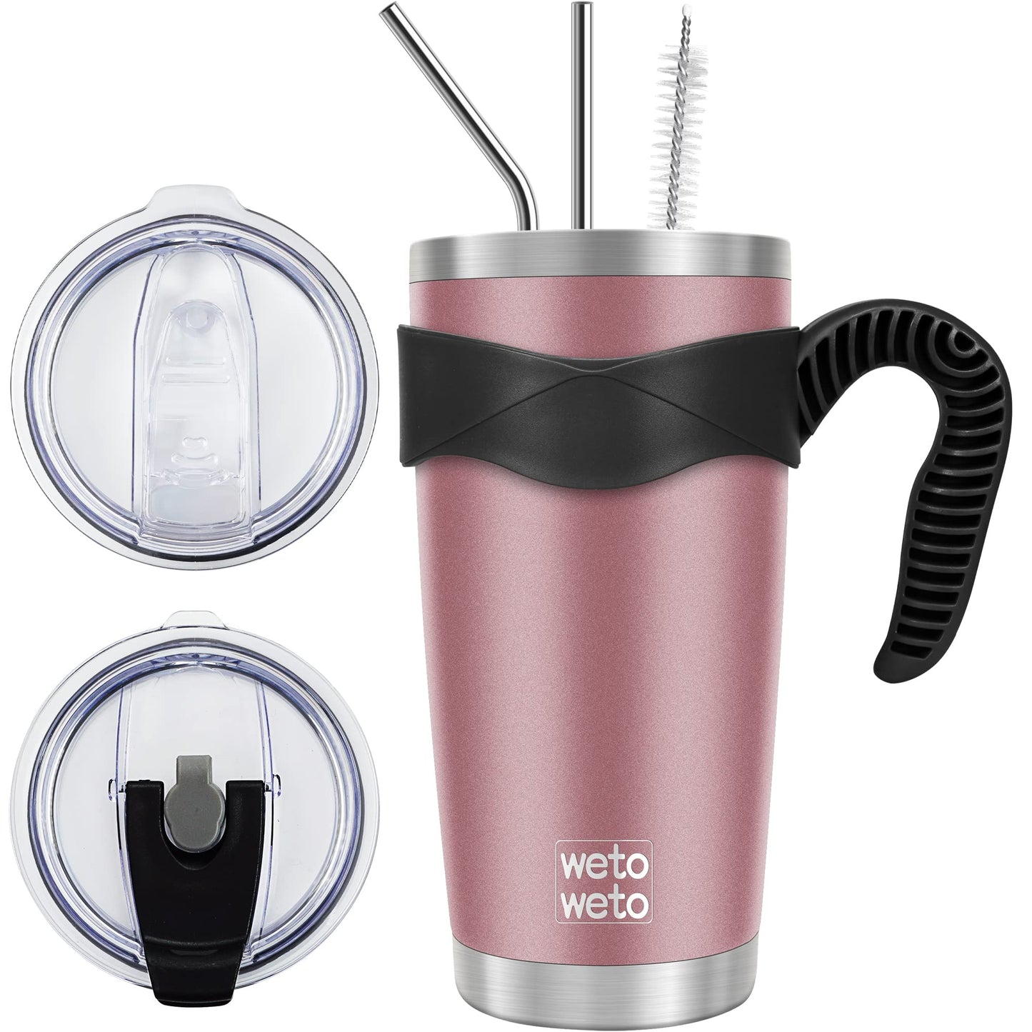 WETOWETO 20oz Tumbler, Stainless Steel Vacuum Insulated Coffee Travel Mug, Double Wall Powder Coated Insulated Coffee Mug Travel Mug with Lid Thermal Cup for Outdoor (Navy Blue, 1 Pack)