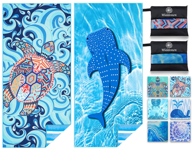 Microfiber Thin Lightweight Beach Towel Sand Free Quick Dry Absorbent Compact Towels for Swimming Pool Camping Beach Accessories Large Easy Pack Travel Things for Vacation Essentials Adult Gift