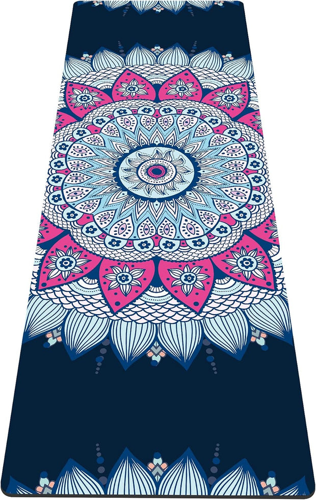 nuveti Yoga Mat Print Extra Thick TPE Non Slip Fitness Exercise Mat with Carrying Bag,72"x24" Extra Thick 6MM Exercise & Workout Mat for Yoga, Pilates Fitness and Floor Exercises