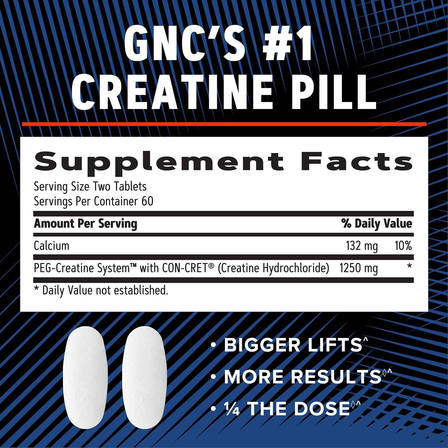 GNC AMP Creatine HCl 189 Pills, Clinically Proven Strength & Muscle Builder, Athletic Performance, Energy Production, Recovery Supplement, Fast Absorbing, Gluten Free Formula, 60 Servings