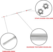 Sunny Health & Fitness 60-Inch Chrome Barbell Bar or High-Density Foam Barbell Pad – Strength Training Gear for Squats, Deadlifts, Hip Thrusts, Bench Press, Lunges & Full-Body Home Gym Workouts