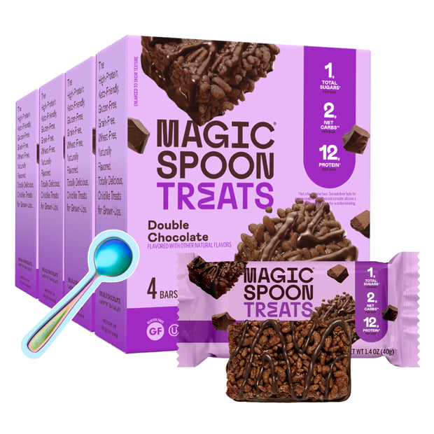 MAGIC SPOON Treats - High Protein, Low Carb, Keto Friendly, Low Sugar, Gluten Free, Crispy Protein Bar Cereal Bar, On-The-Go Healthy Snack (Chocolate PB, 8 Bars)
