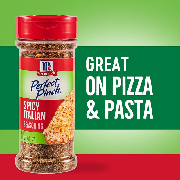 McCormick Perfect Pinch Seasoning, Spicy Italian, For Adding Italian Flavor with a Kick to Pizza, Pasta, Dressings & Sauces, 3.88 oz